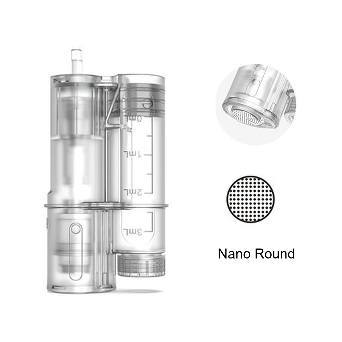 מחסנית Nano Round של H6 עם מיכל מדורג ופרטי קצה עגול