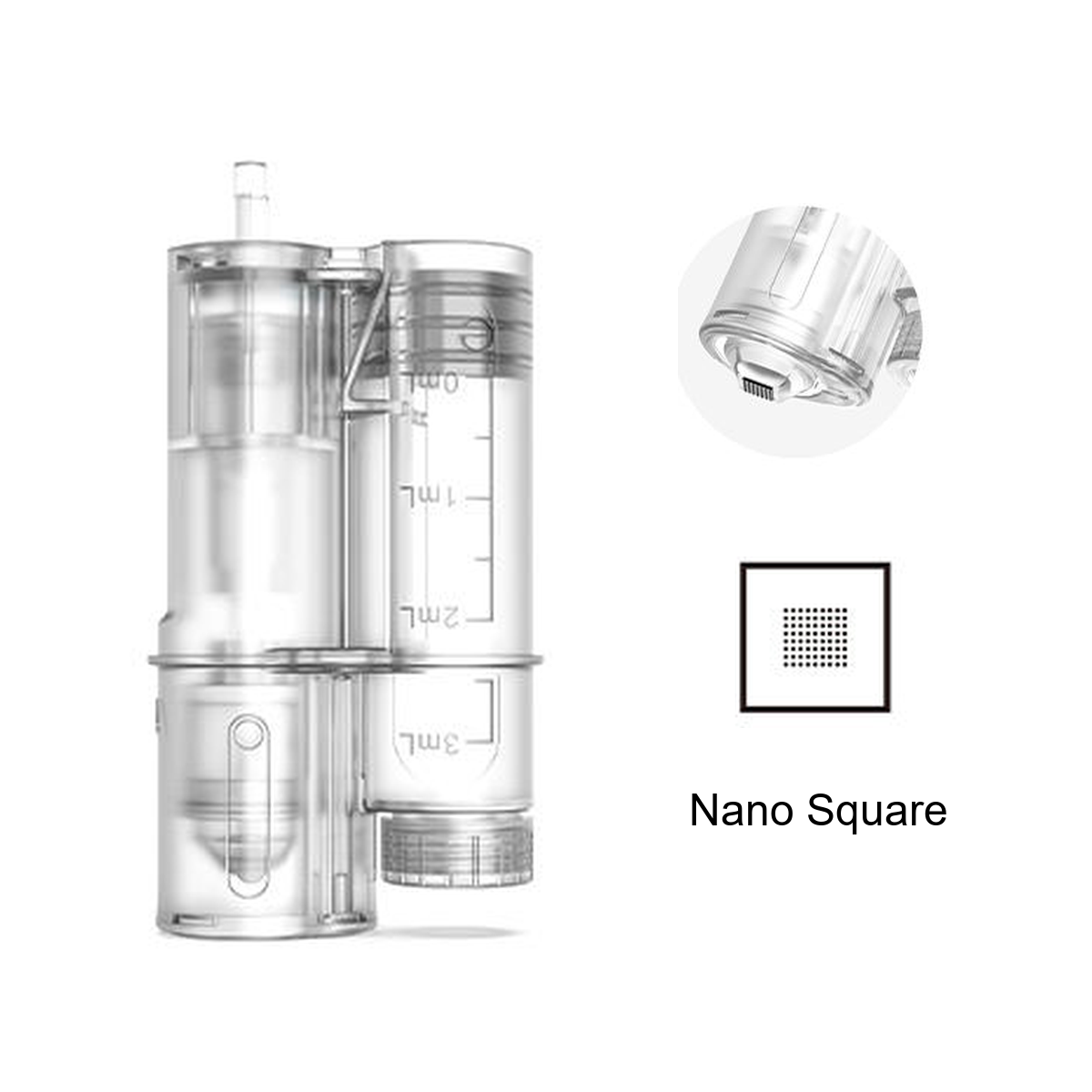 מחסנית Nano Square של H6 עם מיכל מדורג ופרטי קצה מרובע