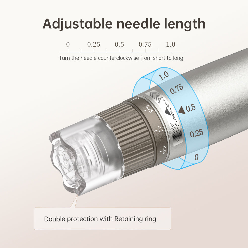 Hydra Pen H3 manual needle-length ring marked from 0 to 1.0 mm