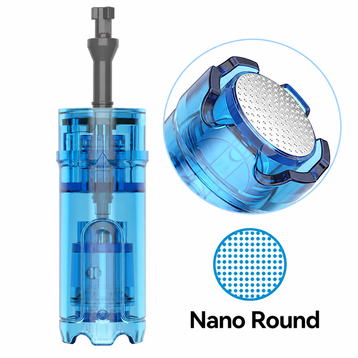 Nano Round replacement cartridge for Dr. Pen M9 and M8 Max with round contact-tip detail